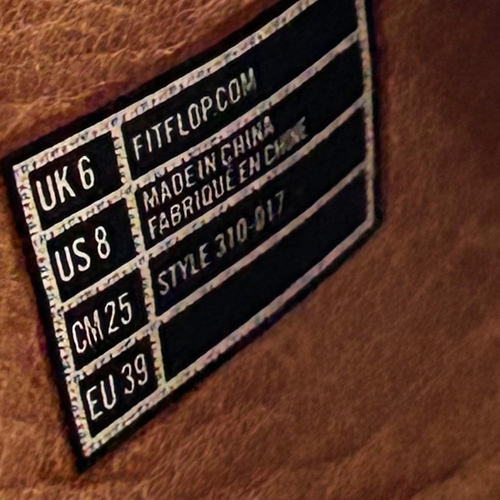 FitFlop wedge sandals womens size 8 KYS Brown Leather Criss Cross minimalist - Picture 8 of 9